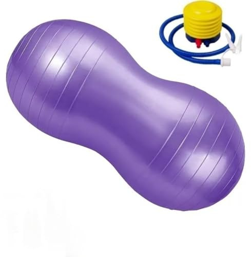 iegeuc Peanut Ball 90 x 45cm Children's Yoga Fitness Autism Sensory Toys Children's Physiotherapy Equipment for Yoga, Pilates, Core Training, Comes with Air Pump