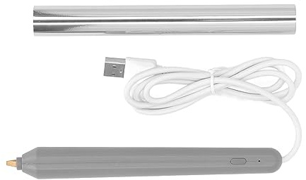 Yosoo Portable USB Heat Foil Stamping Pen with 4 Heating Tips for Crafting Drawing Writing for Beginners (Gold) (Silver)
