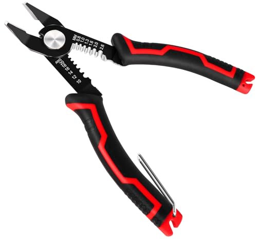 3 in 1 Seitenschneider und Abisolierzange für 20-10 AWG Kabel, Feste Federn, Anti-Rutsch-Griff, Elektronik Drahtschneider für Feine Drähte, Platinen