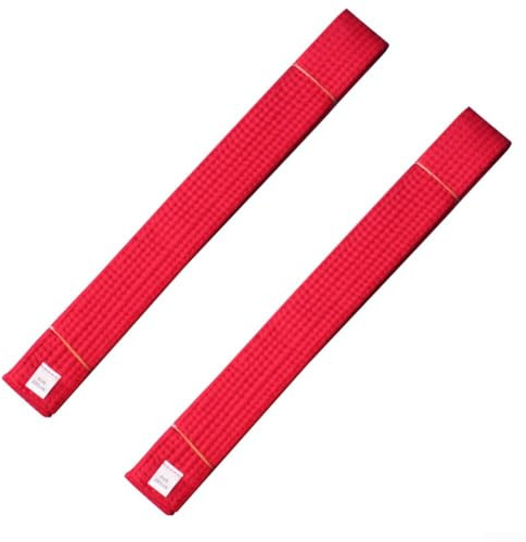 Filteilect Taekwondo - Cinturón de entrenamiento de color para artes marciales, algodón y poliéster, 280 cm de largo, con reconocimiento de color brillante, color rojo