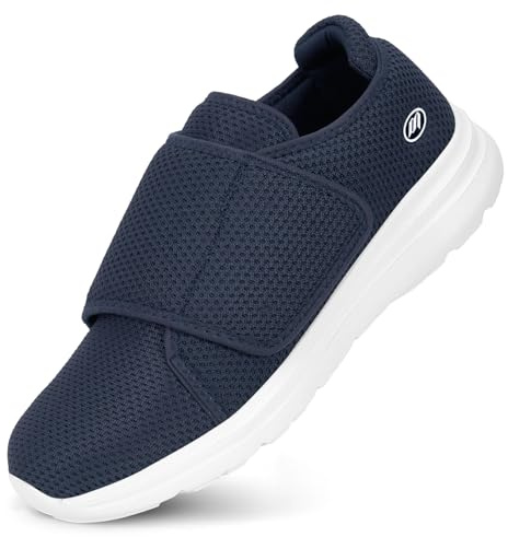 Bigzagger Chaussures orthopédiques pour homme et femme - Extra larges - Avec fermeture - Ultra légères - Avec semelle en mousse à mémoire de forme - Respirantes - Chaussures de santé pour pieds enflés