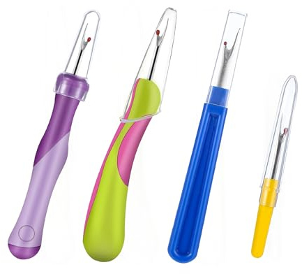 4PCS Seam Ripper Tools Set - Stitch Unpicker Tool - Thread Cutter for Sewing Tailoring Embroidery
