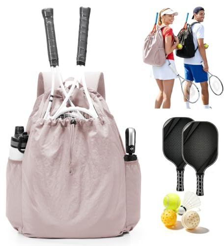 SZLX Tennisryggsäck, Rymlig Tennisväska för Damer och Herrar med Flera Fack för Tennisracketar, Pickleballracketar, Badmintonracketar, Squashracketar och Bollar