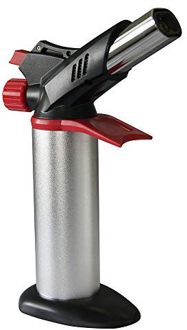 KATSU Bruciatori da Cucina Torcia Cucina, Mini Cucina Cannello a Doppia Testa con Blocco di Sicurezza e Doppia Fiamma Regolabile per Cucinare Cuocere Saldare Riscaldare 324104