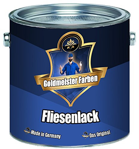 Goldmeister Farben 2 Komponenten Fliesenlack Weiß Grau Silbergrau Lichtgrau Anthrazitgrau Cremeweiß Schwarz Farbauswahl - glänzend (1 L, Cremeweiß)