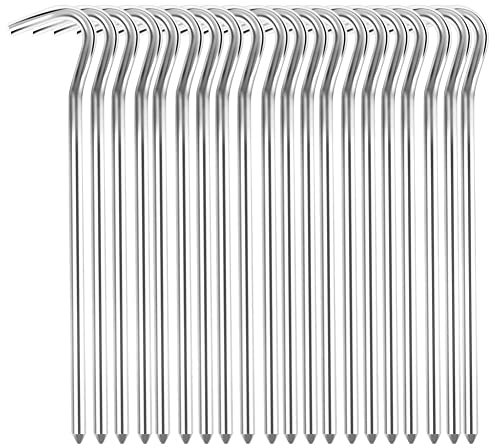 Zeltheringe 20 Stück, Heringe Zelt Ø 6 mm,18cm Zeltheringe Harte Böden, Zeltheringe Stahl für Harte böden, Garten Stakes Nägel
