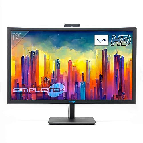 SIMPLETEK - Monitor Touchscreen Professionale | 19 pollici HD+ | Webcam e Audio Integrati | HDMI e VGA | VESA (75x75 mm)