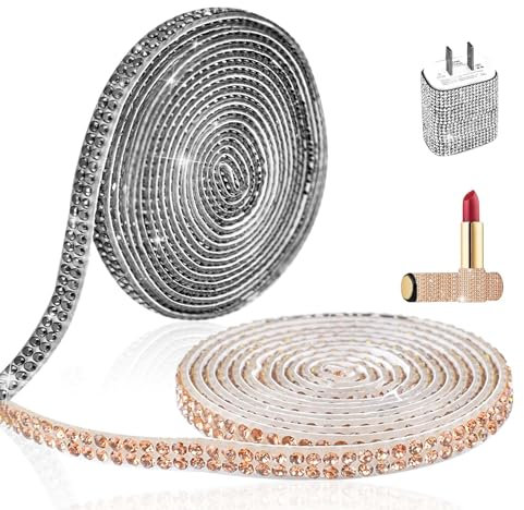 Glitzersteine Selbstklebend Band,2 Rollen Strasssteine Selbstklebend Glitzer Sticker Strassband DIY Kristall Aufkleber für Kunsthandwerk Party Hochzeit Auto Telefon Dekoration