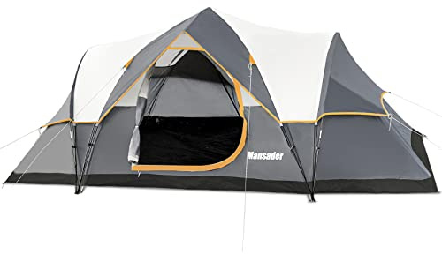 Mansader Tienda de campaña Familiar para 6 Personas, Tienda emergente Impermeable a Prueba de Viento con Mosca Superior, Tienda de campaña fácil de Instalar para Acampar al Aire Libre Senderismo viaj