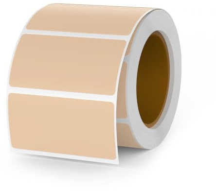 YIKIADA Brun termisk etikett 2,5 x 5,1 cm (1 tum x 2 tum x 2 tum) självhäftande rektangel självhäftande rulle klistermärken vattentäta skrivardekaler namnskyltar för QR-kod gör-det-själv