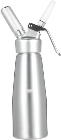HUIOP Montapanna Sifone per Panna in Alluminio Altamente Resistente da 500 ml, Dispenser Professionale per Panna montata con 3 Diverse Punte in a e Spazzola per la Pulizia