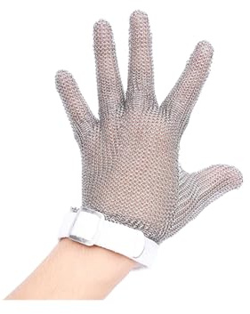 WCXSL Cut Resistant Glove Food Grade Stainless Steel Chainmail Glove for Ultimate Cutting Protection Meat Cutting Oyster Shucking (S)