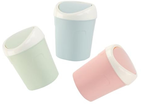 Cabilock 3pièces Lot De Petites Poubelles De Bureau à Rabat Poubelles De Salle De Bain Compactes Et