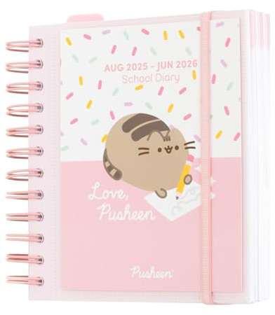 Grupo Erik: Diario Scuola 2025 2026 Pusheen - Agenda giornaliera 11 mesi, 16 x 14 cm, Diario scolastico 2025-2026, Agenda Pusheen 2025 2026, Pusheen Cancelleria
