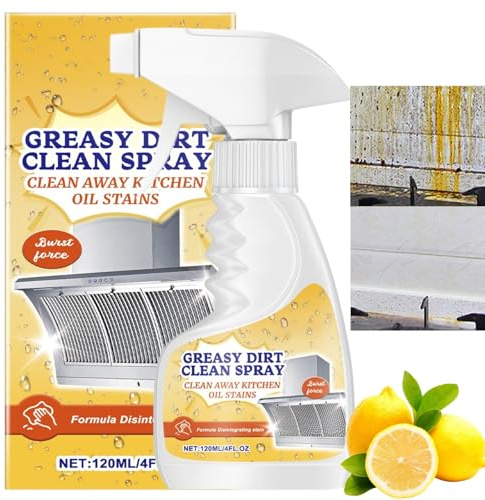 120ml Kitchen Heavy Oil Cleaner,Foaming Heavy Oil Stain Cleaner&Grease Remover,Powerful Kitchen Foam Cleaner for Tough Grease,All-Purpose Kitch/en Oil Stain Remover,Multi-Surface Grease Remover