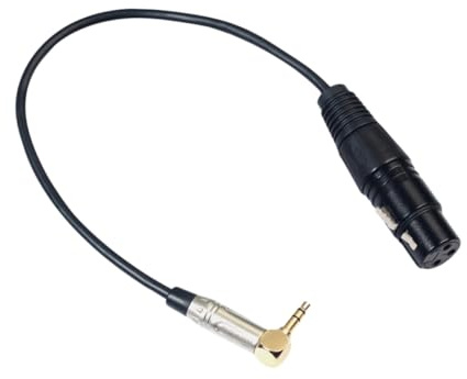 HOMOBABE Cable Adaptador de Audio Xlr Hembra Conector Ángulo para Micrófono Móvil Cable Resistente de Cobre con Recubrimiento PVC Negro