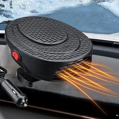 beseloa Car Heater Winter Car Defogger Kit 2 in 1, 12V 150W Portable Auto Heater Fan That Plug into Cigarette Lighter Car Defroster, Fast Heating/Cooling Car Demister for Car