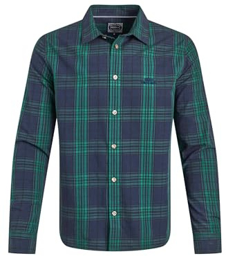 Weird Fish Lando Long Sleeve Check Shirt Green Ivy Size M