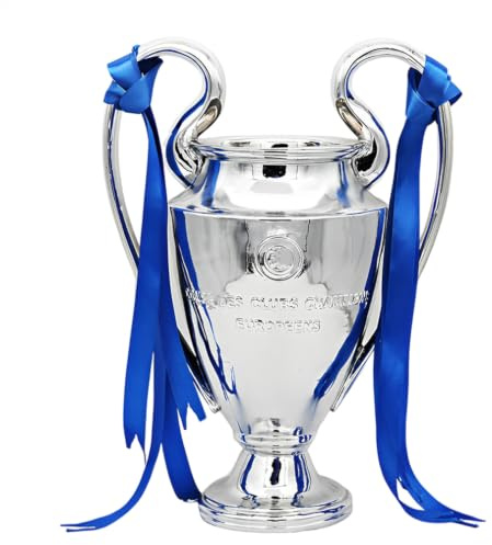 Haobook Fotbollsmästerskap Trofé Replika, Liga Champion Pokal, Anpassningsbar Silver Resin Samlarobjekt för Fans, Kontor Bar Vitrin Souvenir Hyll Dekor