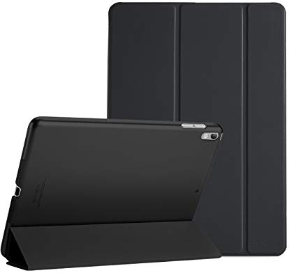 ProCase iPad Air (3rd Gen) 10.5 2019 / iPad Pro 10.5 2017 Custodia -Ultra Sottile e Leggero Supporto Auto Svegliati/Sonno, Cover Posteriore Traslucida per iPad Air (3rd Gen) 10.5 2019-Nero