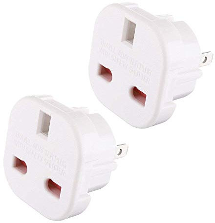 TEC UK - 2 x UK to US Travel Adaptor suitable for USA, Canada, Australia, Mexico, Thailand (Bulk Packaging)