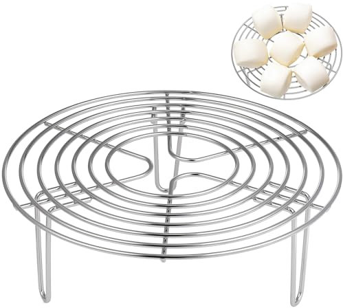 Cabilock Stainless steel inlay cooking stand, insert, cake rack, round steam rack, insert for cooking pots, pots, cooling rack, cake rack for baking, cooking, roasting