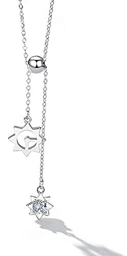 Damen-Halskette mit Anhänger, Sonnenuhr, Quaste, Schlüsselbeinkette, Schmuck, Geschenk für Mädchen