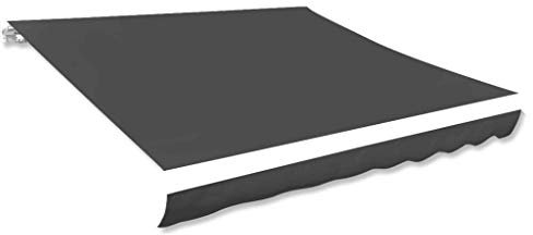 FIRBNUS Toldo de Lona Blanco Gris Antracita 350x250 cm para Jardín - Tela de Repuesto (Sin Estructura)