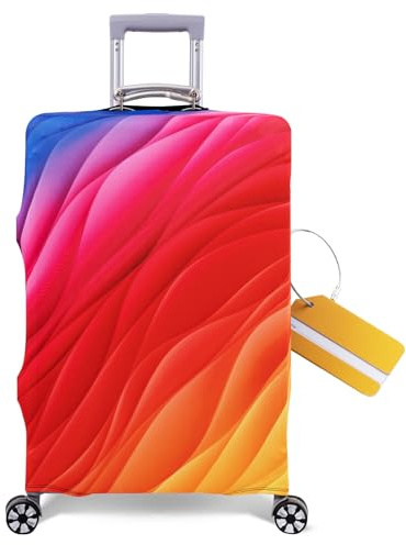 OrgaWise Copri Valigia Coperchio Custodia Bagaglio da Viaggio Altezza adatta 58-63CM Copertura Valigia 22-24 pollici con Etichetta per Bagaglio (Colorato, M)