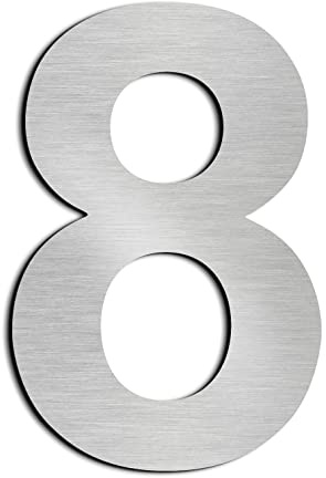 nanlyiau 6in/15.3cm números de casa,numeros numeros casa exterior numeros adhesivos de acero inoxidable 304 número de puerta de apartamento de buzón(6in number 8)