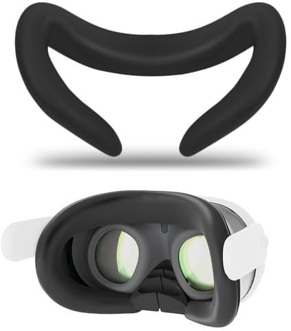 Rierousy Cache-Visage en Silicone pour Quest 3, Accessoires Compatibles avec les Lunettes de Réalité Virtuelle Meta, Masque pour les Yeux Résistant à la Transpiration