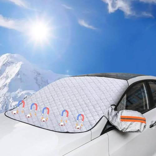 Copri Parabrezza per Auto Inverno,Pellicole Protettive Antighiaccio per Auto,Copertura Parabrezza Auto,Parabrezza per Auto Magnetico con 5 Magnete,Copri Parabrezza Auto,Ripiegabile,150 * 111CM