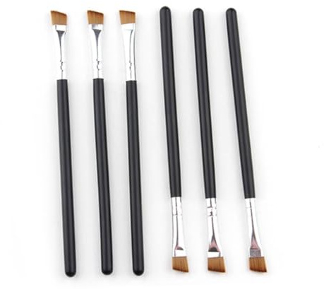 VALICLUD 10 piezas Pinceles para Cejas con Mango de Madera Mini Brochas de Maquillaje Portátiles Color Negro Cepillos de Nylon Duraderos para Uso Salón Tienda o Casa