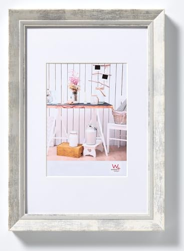 walther design Bilderrahmen weiss 40 x 60 cm mit Passepartout, Chalet Designrahmen EL460W