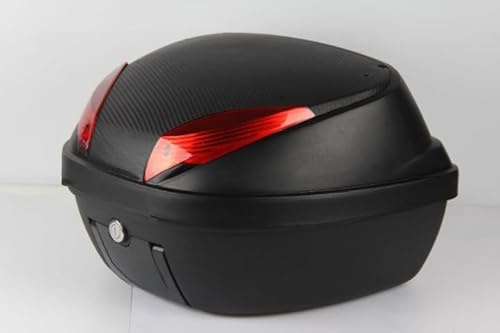 Xtron Bikewear Motorbike Motorcycle XL 52L Universal Fitting Luggage Top Box Fits 2 Helmets, Black Red