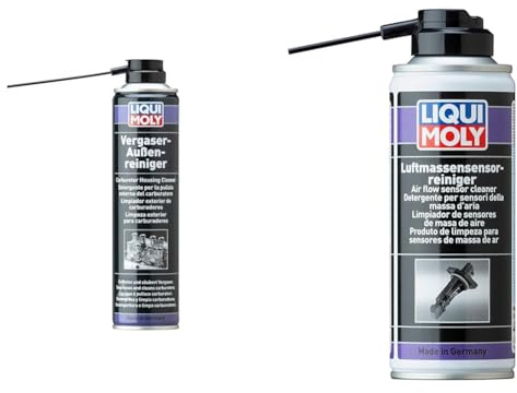 Liqui Moly 3325 - Limpiador Exterior De Carburadores, 400 Ml + 4066 Limpiador De Sensores De Masa De Aire, 200 Ml