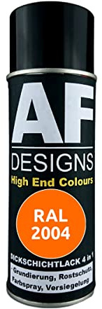 Alex Flittner Designs Bombe aérosol RAL 2004 - Orange pur - Peinture de protection métallique