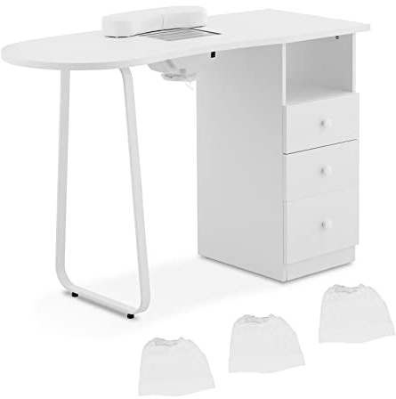 Physa PHY-MT-10 Table de manucure - 3 tiroirs Aspirateur Table onglerie Table manucure Pliante