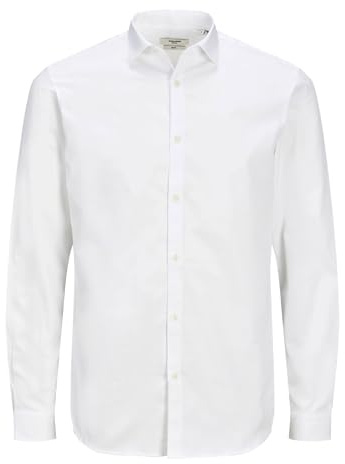 Jack & Jones Jprblacardiff Camiseta L/S Ps Noos Camisa, Hombre, Blanco/Ajuste: Corte Holgado, 5XL Grande