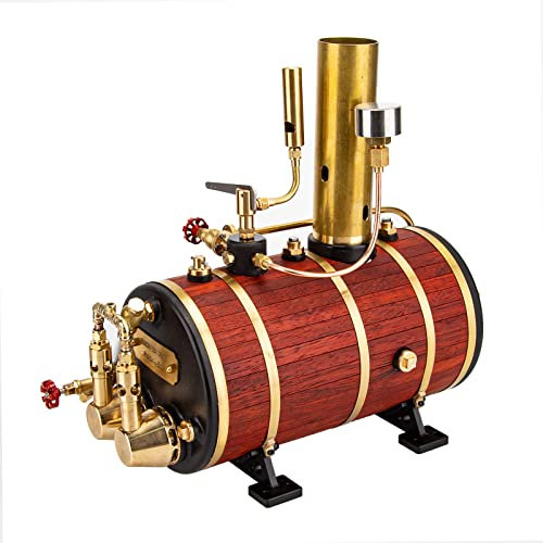 TEYE Dampfkessel Mini Motor Modell Bausatz für Erwachsene, KACIO WS100L 850mL Kupfer Horizontal Premium Dampfkessel für 1/2 / 3 Zylinder Dampfmaschine 1.0-1.5M Dampf Modell Schiff