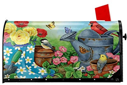 Frühlings-Schmetterlings-Vogel-Briefkasten-Abdeckungen, magnetische Briefkasten-Wraps, Post-Briefkasten-Abdeckung, Standard-Übergröße, 21 x 18 Mailwrap, Garten-Heimdekoration