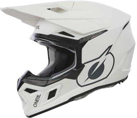 O'NEAL | Casco Motocross | MX Enduro | Carcasa ABS, Norma de Seguridad ECE 22.06, Aberturas de ventilación para una refrigeración óptima | Casco 3SRS Solid V.24 | Adulto | Blanco | Talla L