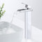 Wasserhahn Bad Wasserfall Waschtischarmatur Hoch aus Messing, Bevankly Einhandmischer Armatur Waschbecken, Heiß und Kalt Badarmatur, Chrom, 3/8''