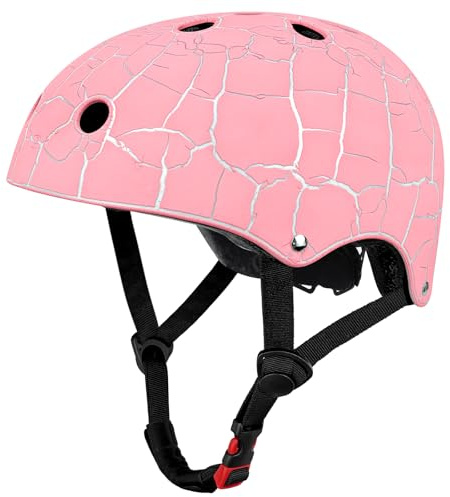 LeapBeast Casco Skate Casco Bicicleta con Certificado CE Unisex Adultos Hombres y Mujeres Multi-Deporte para Ciclismo, Skate, Patinaje (Rosa Agrietado, Small)
