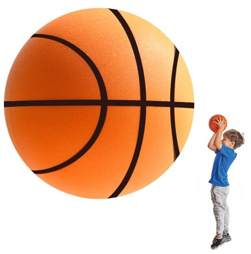 SKIKHN Silent Basketball,24cm Pelota Baloncesto Silenciosa,Balon Baloncesto PU,Alta Elasticidad,Suave y Ligera,Juguete de Baloncest SilenciosoTalla 7,Deportivas Ejercicio Regalo para Niños y Adultos