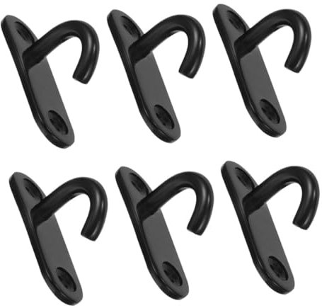 COMNESTBI 6 Pièces brancher crochets d'ancrage à montage mural au plafond crochet robuste en acier inoxydable crochets de quincaillerie marine acier inoxydable 304 Black