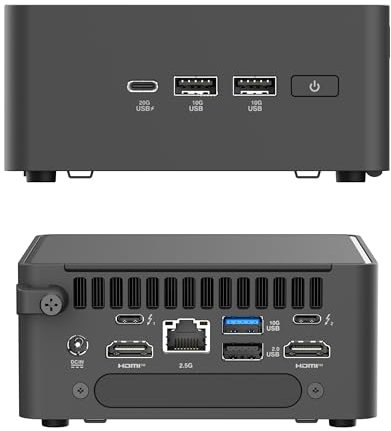 WEELIAO NUC 15 Pro Mini PC (NUC15CRHU7) Intel Core Ultra7 255H, fino a 96 GB DDR5, grafica Intel Arc, Wi-Fi 7, SSD PCIe Gen5, computer desktop compatto AI (Barebone, NO RAM, SSD e OS)