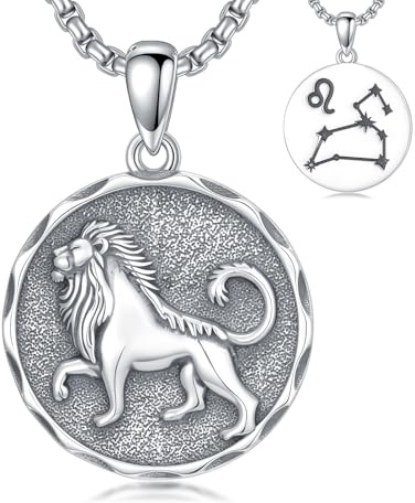 MEIDERBO Leo Necklace 925 Sterling Silver Zodiac Sign Necklace Constellation Pendant Leo Zodiac Jewelry Birthday Gifts for Men Women Christmas