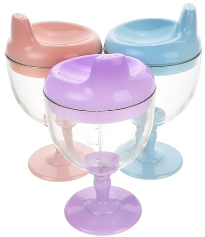 JOINPAYA Baby Learning Cups 3Pcs 180Ml Plastic Toddler Drinking Cups with Spill-Resistant Design for Milk Juice Training in Assorted Colors