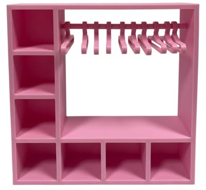 Doll Clothes Closet, Portable Mini Dog Outfit Wardrobe Pet Doll Hats Display Case for Wardrobe Dresses Skirts Clothes